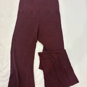 Burgundy Wide-Leg Pants